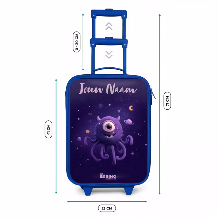 Kinderkoffer met naam - Blauw - Kosmisch tentakelmonster — 6