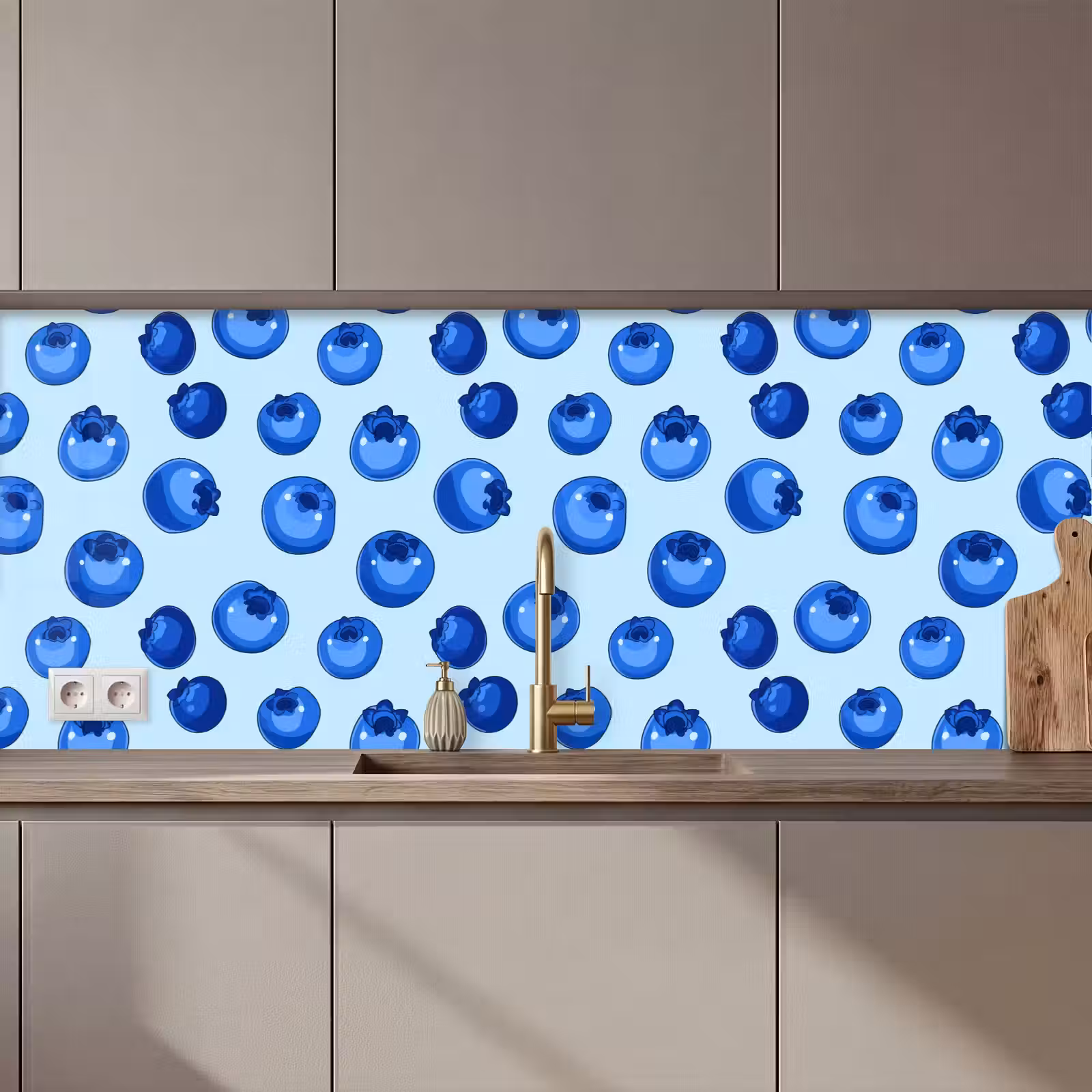 Keuken achterwand - Bessen - Modern - Blauw — 1
