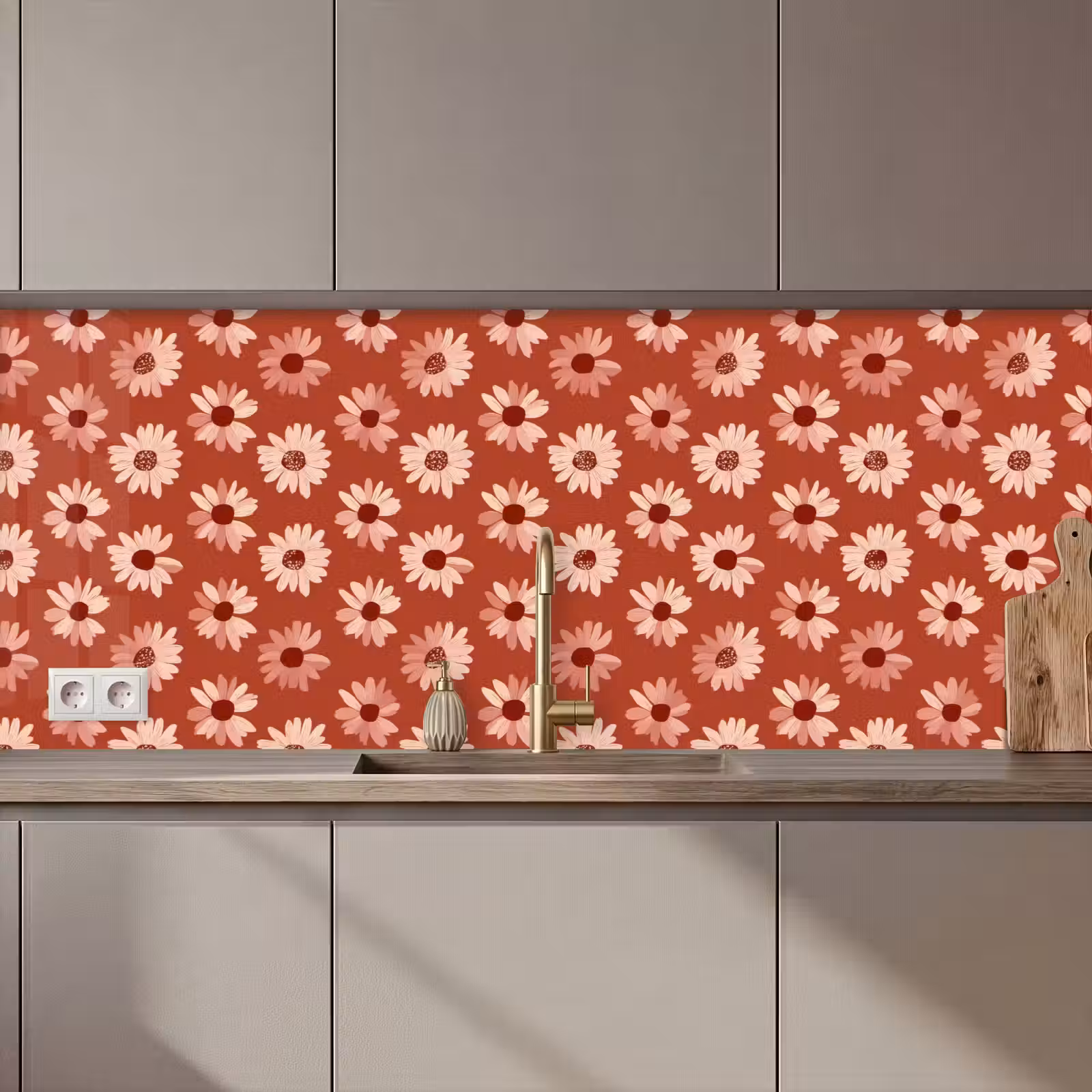 Keuken achterwand - Madelief - Retro - Terracotta — 1