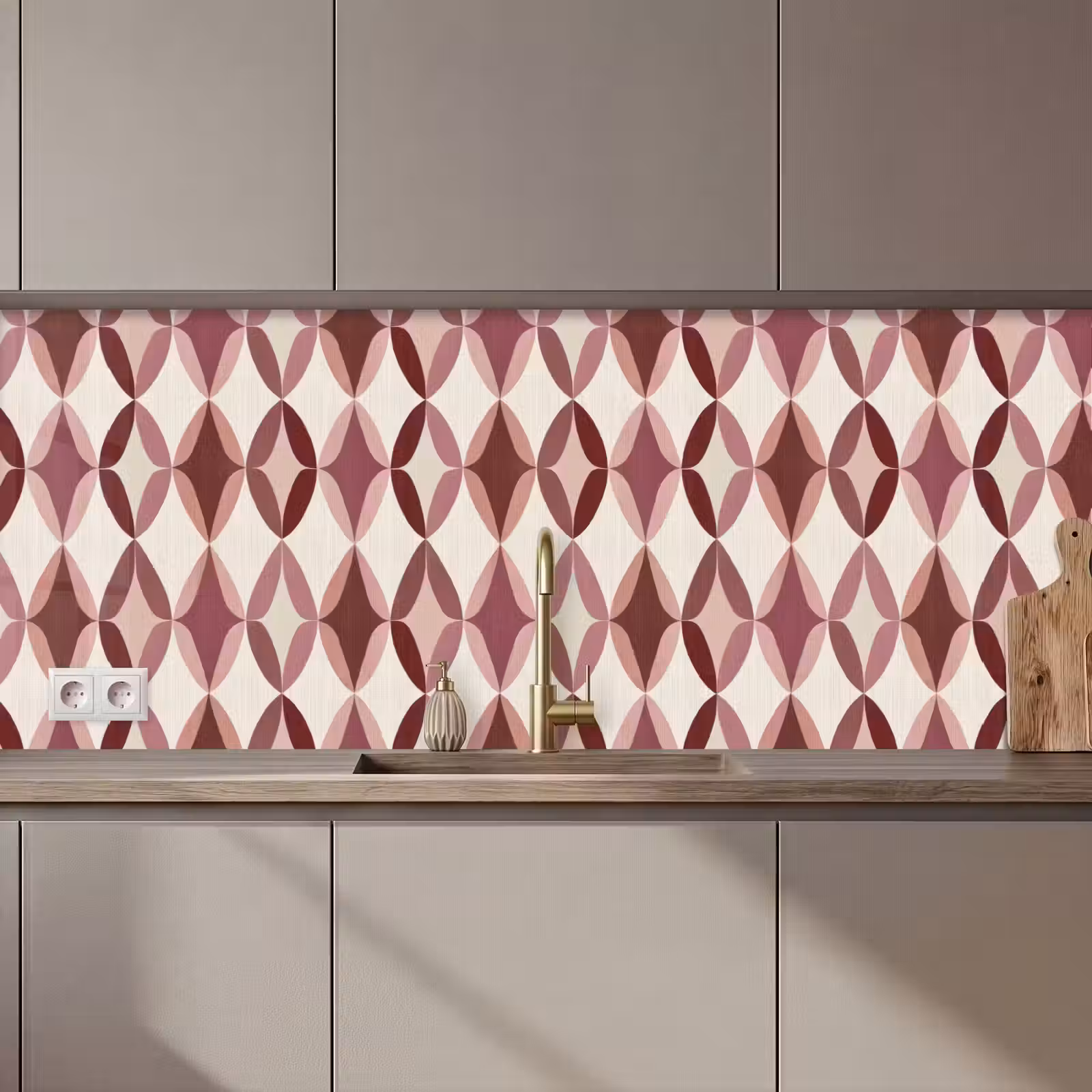Keuken achterwand - Ovaal - Textuur - Roze — 1