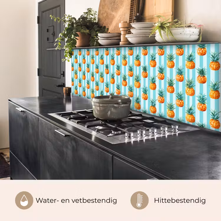 Keuken achterwand - Ananas - Strepen - Groen — 5