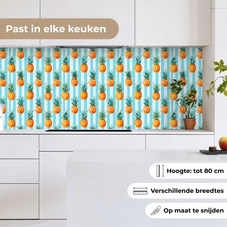 Keuken achterwand - Ananas - Strepen - Groen — 7