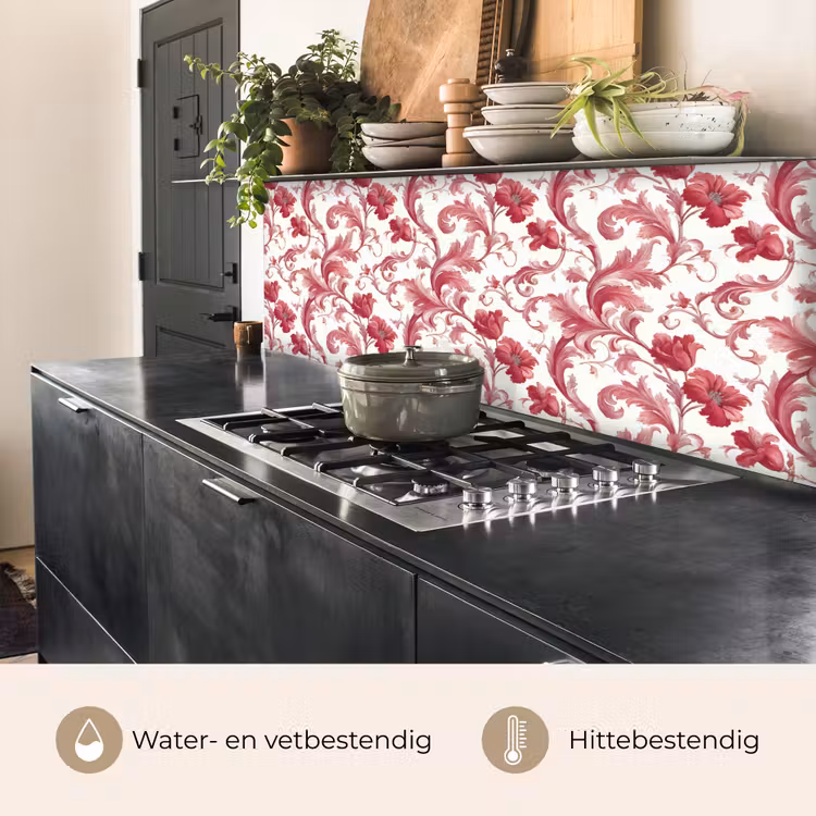 Keuken achterwand - Barok - Patroon - Rood — 5