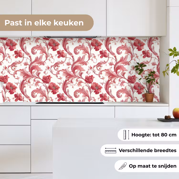 Keuken achterwand - Barok - Patroon - Rood — 7