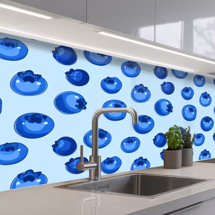 Keuken achterwand - Bessen - Modern - Blauw — 2