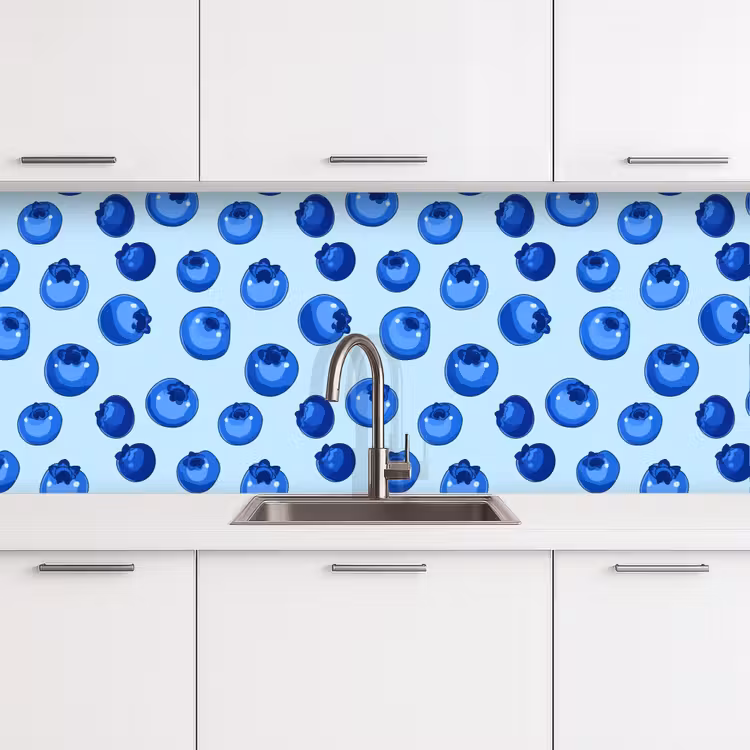 Keuken achterwand - Bessen - Modern - Blauw — 4