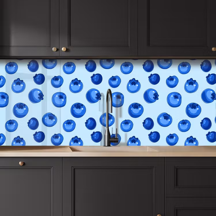 Keuken achterwand - Bessen - Modern - Blauw — 6