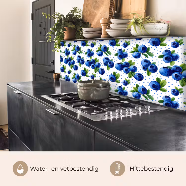 Keuken achterwand - Bessen - Patroon - Blauw — 5