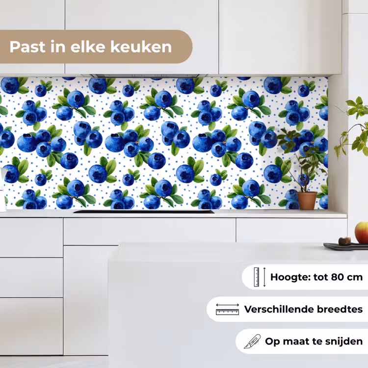 Keuken achterwand - Bessen - Patroon - Blauw — 7
