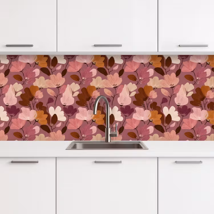 Keuken achterwand - Bloem - Patroon - Roze — 4