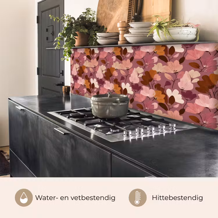 Keuken achterwand - Bloem - Patroon - Roze — 5