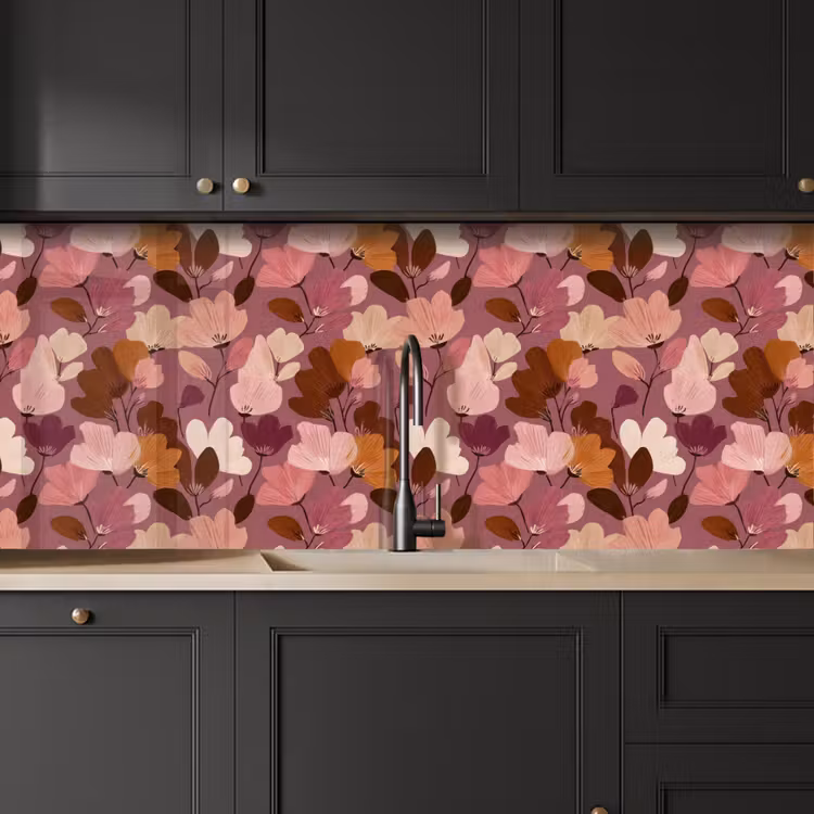 Keuken achterwand - Bloem - Patroon - Roze — 6