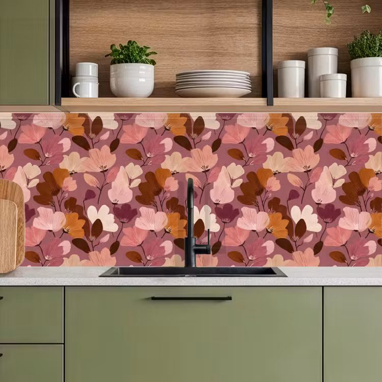 Keuken achterwand - Bloem - Patroon - Roze — 8