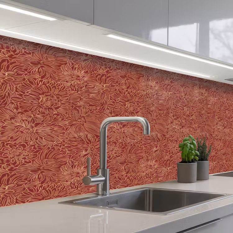 Keuken achterwand - Bloemen - Motief - Rood — 2