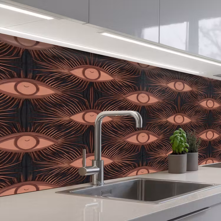Keuken achterwand - Boheems - Oog - Bruin — 2