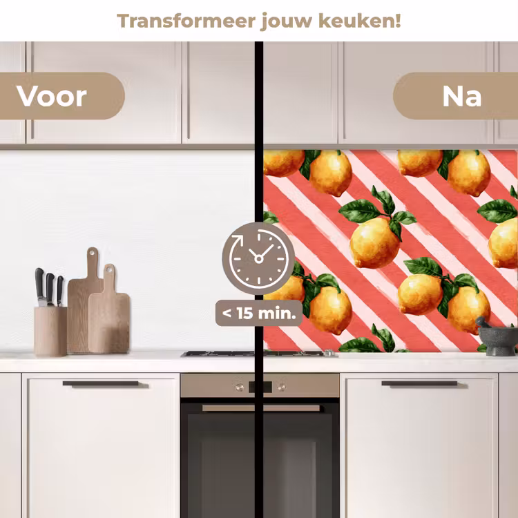 Keuken achterwand - Citroen - Geïllustreerd - Oranje — 3
