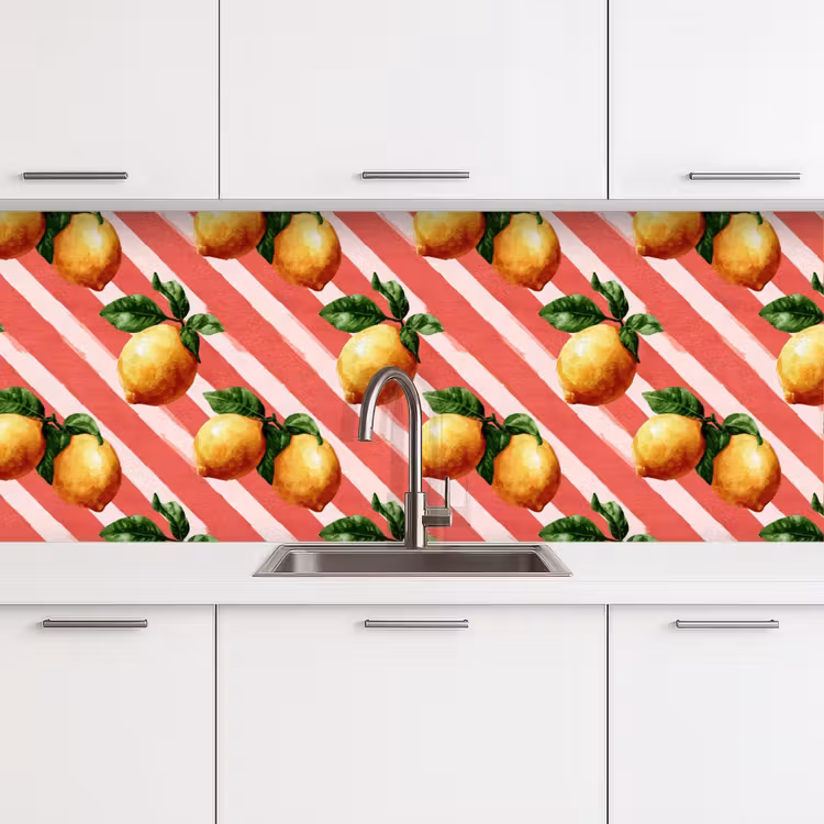Keuken achterwand - Citroen - Geïllustreerd - Oranje — 4