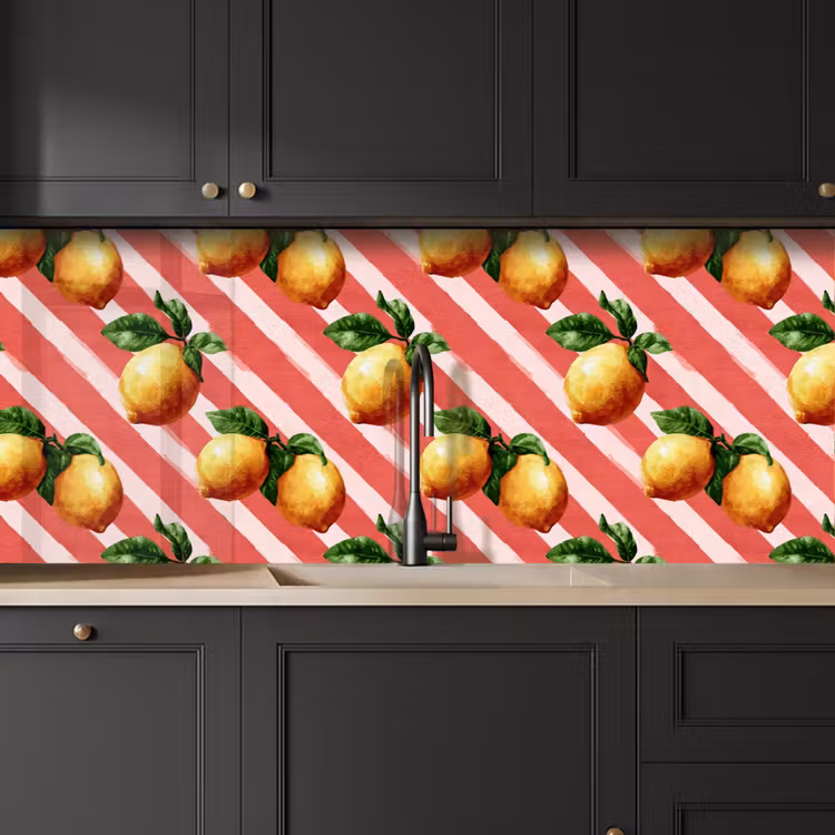 Keuken achterwand - Citroen - Geïllustreerd - Oranje — 6