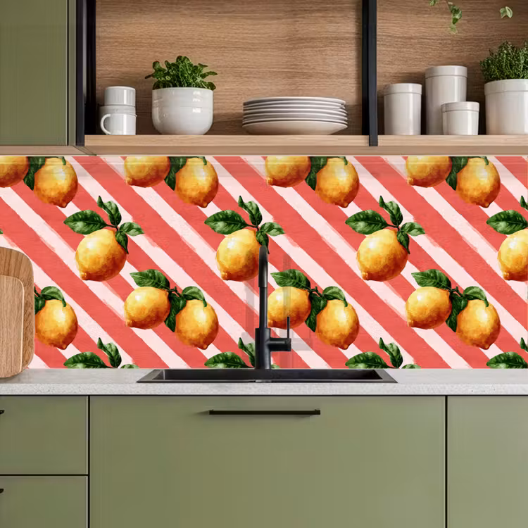 Keuken achterwand - Citroen - Geïllustreerd - Oranje — 8