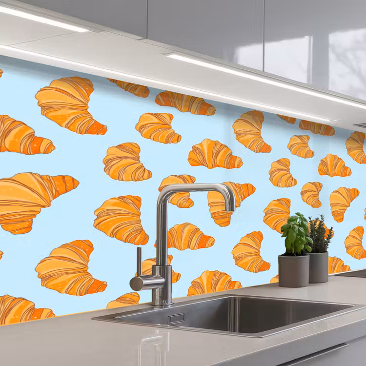 Keuken achterwand - Croissant - Speels - Blauw — 2