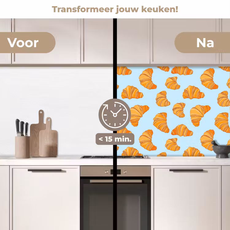 Keuken achterwand - Croissant - Speels - Blauw — 3