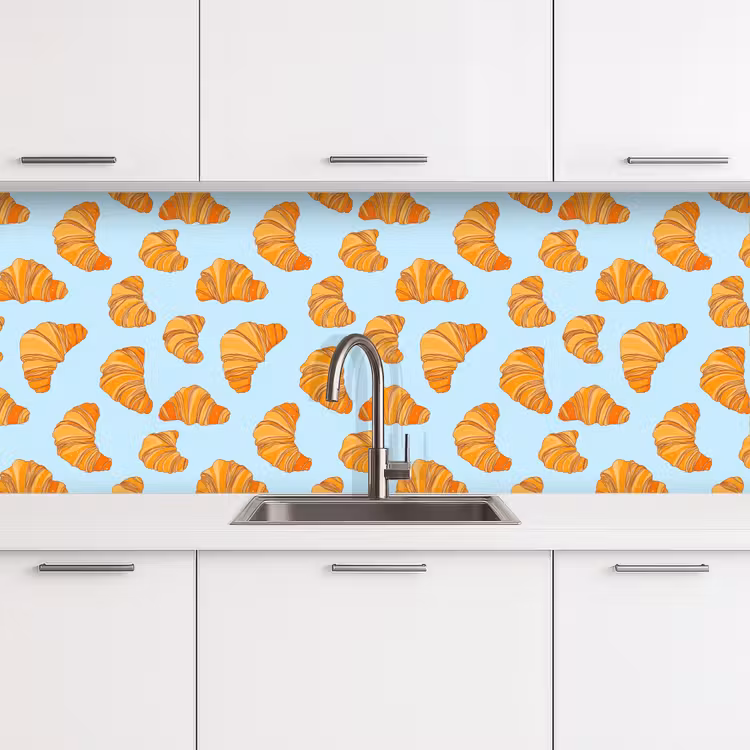 Keuken achterwand - Croissant - Speels - Blauw — 4