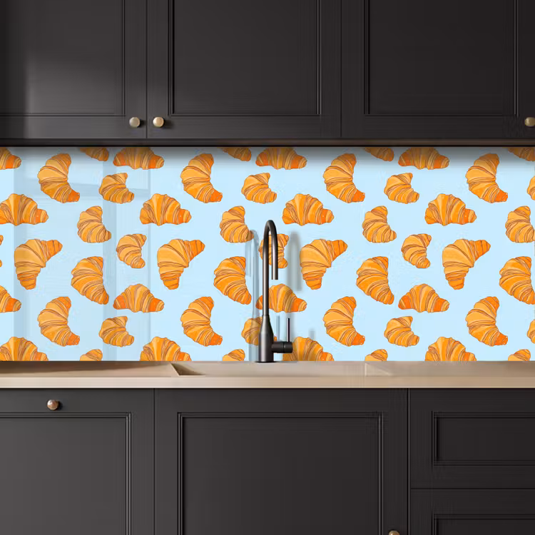 Keuken achterwand - Croissant - Speels - Blauw — 6
