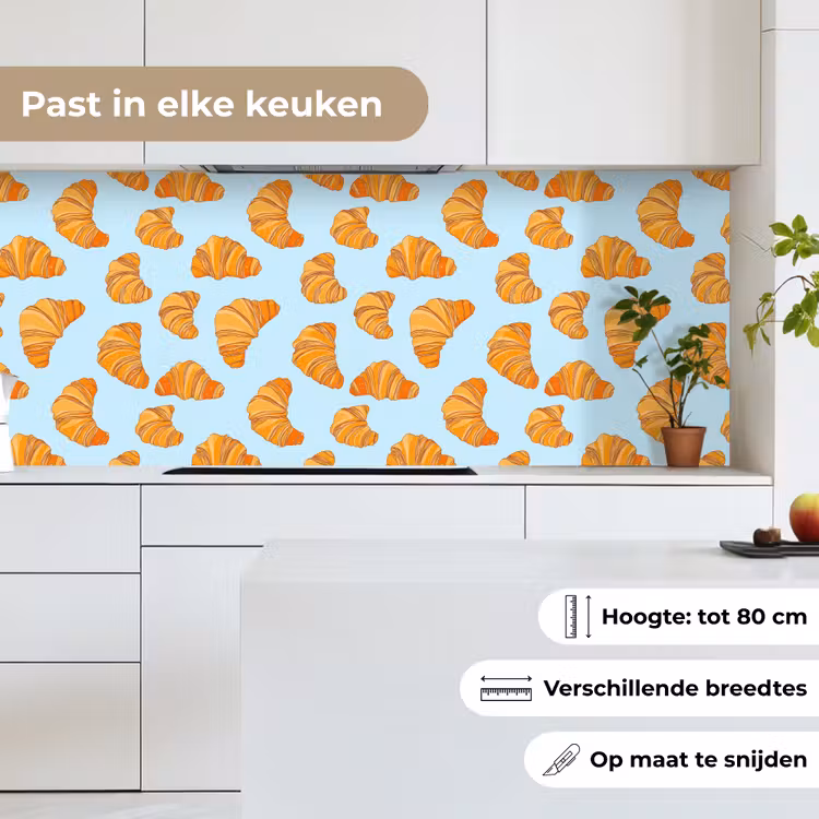 Keuken achterwand - Croissant - Speels - Blauw — 7