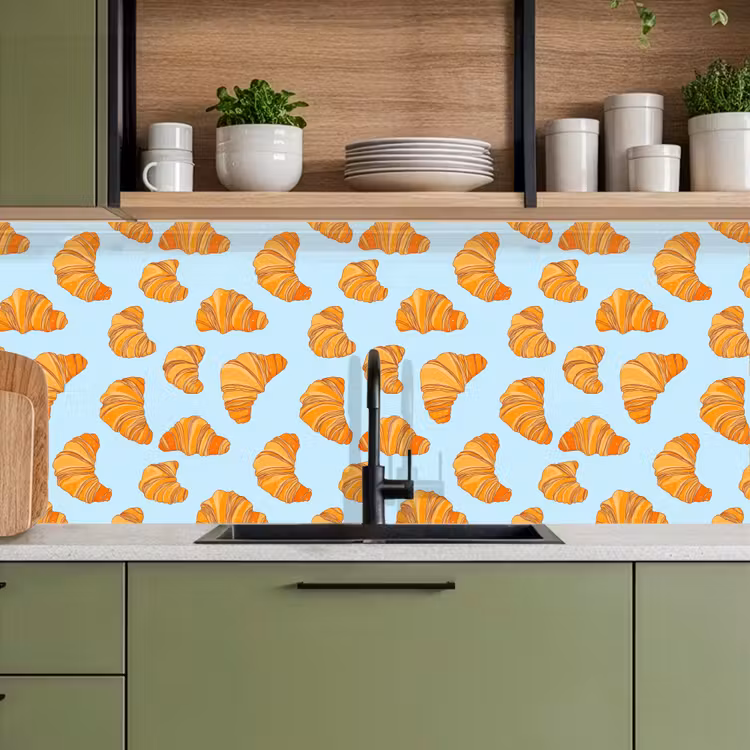 Keuken achterwand - Croissant - Speels - Blauw — 8