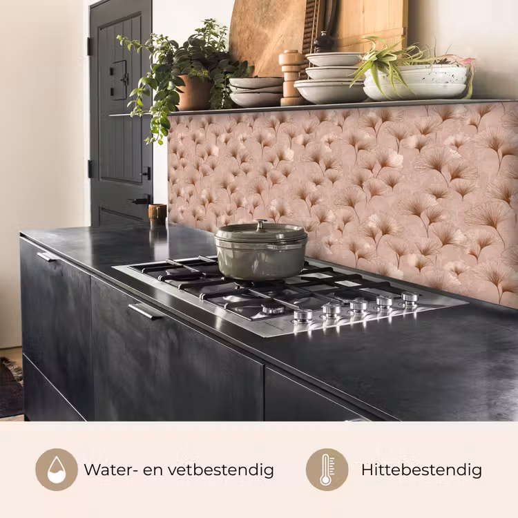 Keuken achterwand - Ginkgo - Patroon - Roze — 5