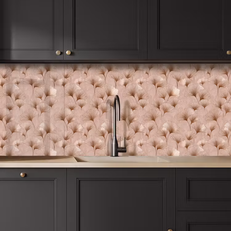 Keuken achterwand - Ginkgo - Patroon - Roze — 6