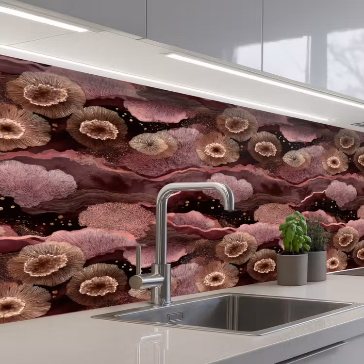 Keuken achterwand - Koraal - Organisch - Roze — 2