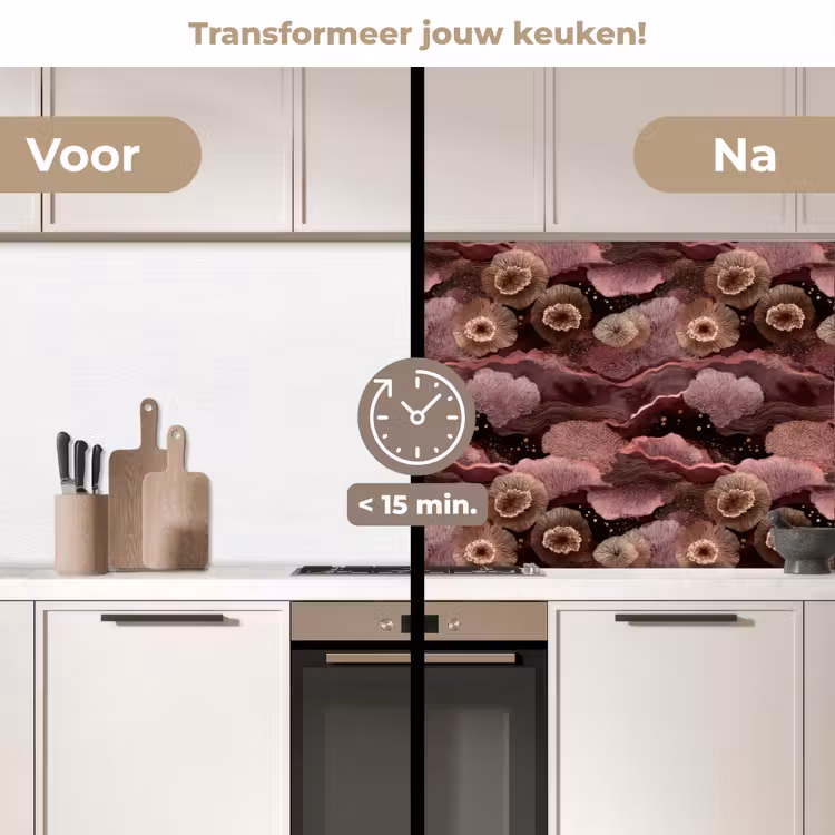 Keuken achterwand - Koraal - Organisch - Roze — 3