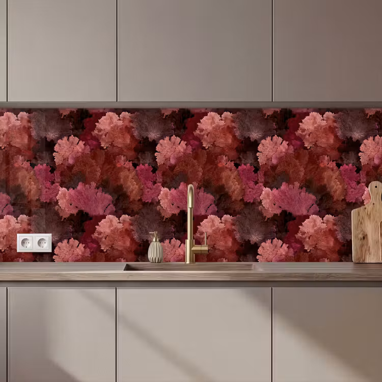 Keuken achterwand - Koraal - Textuur - Kleurrijk — 1