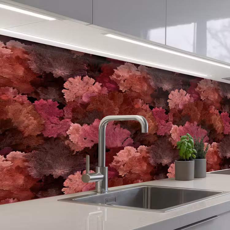 Keuken achterwand - Koraal - Textuur - Kleurrijk — 2