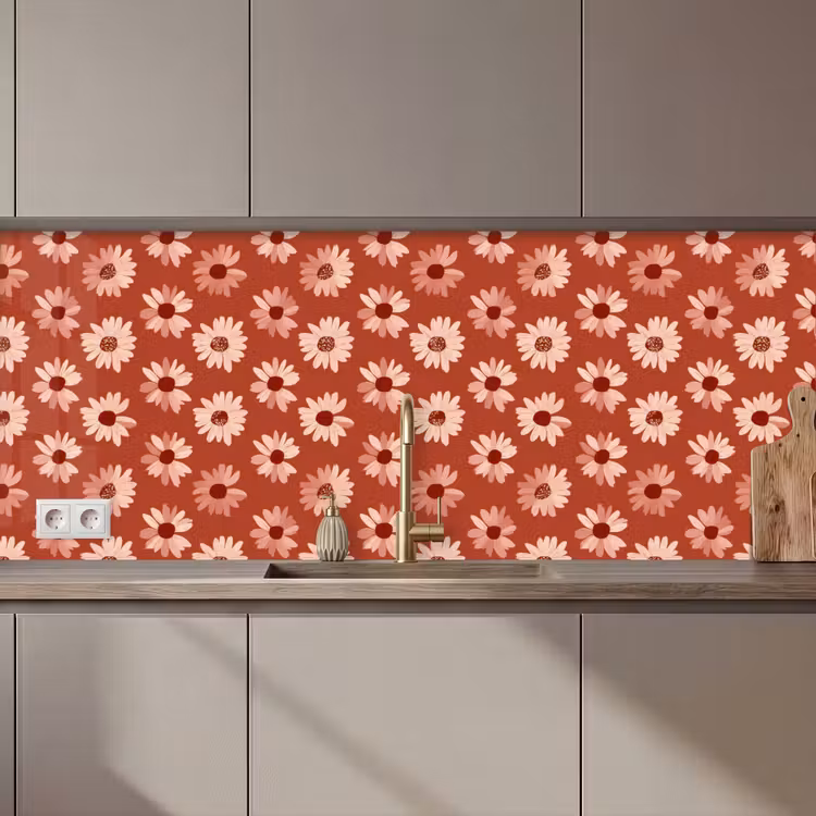 Keuken achterwand - Madelief - Retro - Terracotta — 1