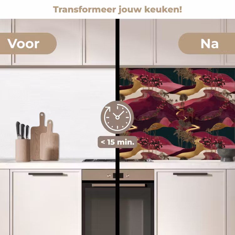 Keuken achterwand - Magisch - Palmbomen - Goud — 3