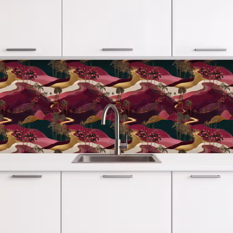 Keuken achterwand - Magisch - Palmbomen - Goud — 4