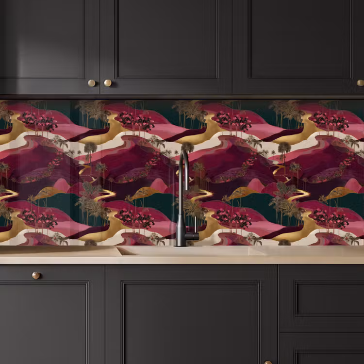 Keuken achterwand - Magisch - Palmbomen - Goud — 6
