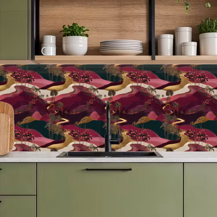 Keuken achterwand - Magisch - Palmbomen - Goud — 8