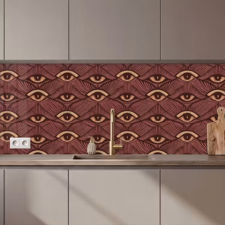 Keuken achterwand - Mystiek - Ogen - Bruin — 1