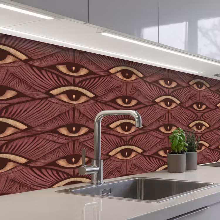 Keuken achterwand - Mystiek - Ogen - Bruin — 2