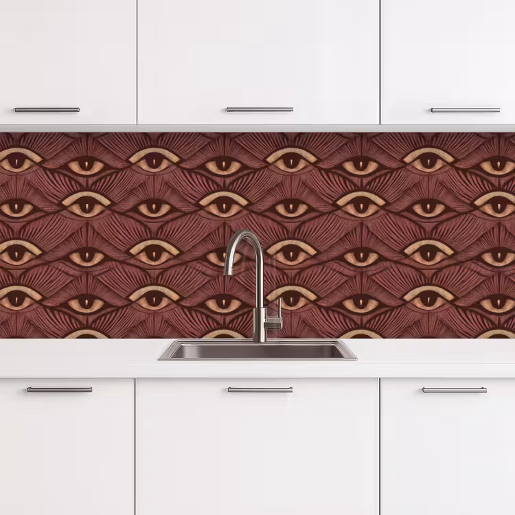 Keuken achterwand - Mystiek - Ogen - Bruin — 4