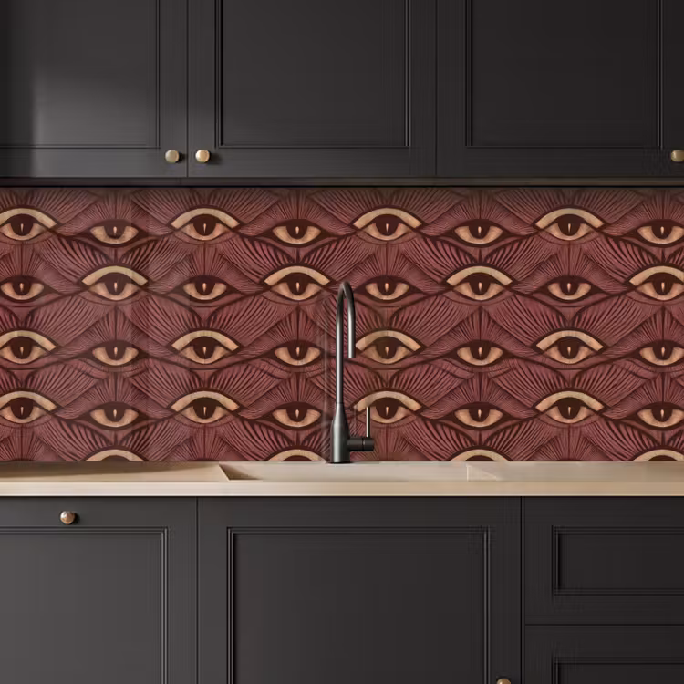 Keuken achterwand - Mystiek - Ogen - Bruin — 6