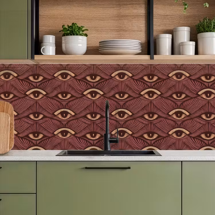 Keuken achterwand - Mystiek - Ogen - Bruin — 8