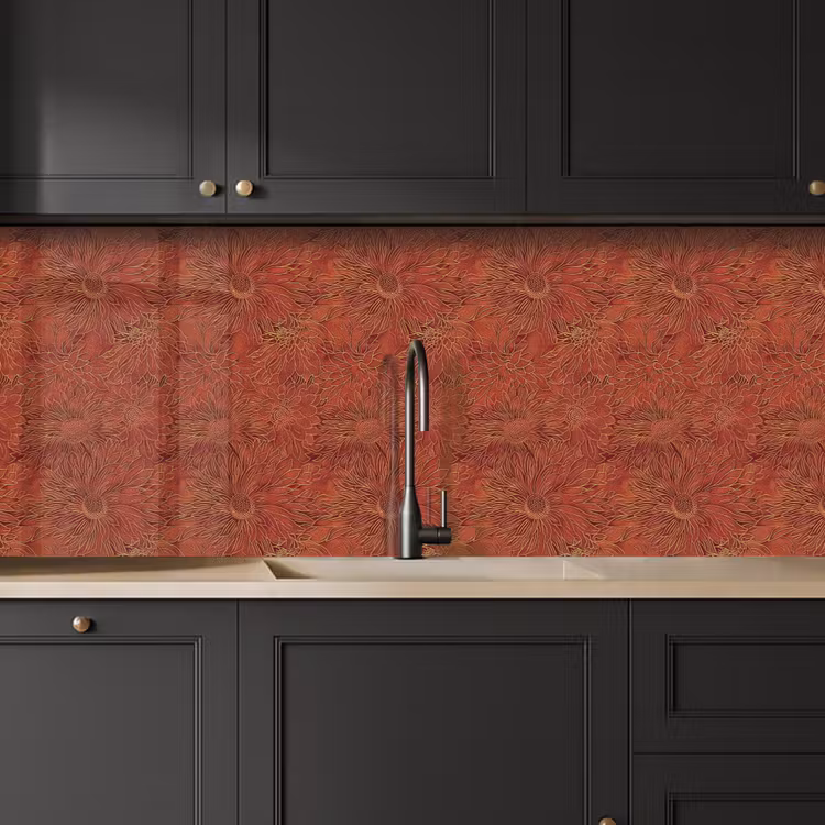 Keuken achterwand - Oosters - Bloemen - Terracotta — 6