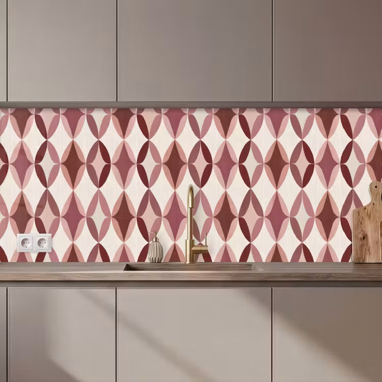 Keuken achterwand - Ovaal - Textuur - Roze — 1