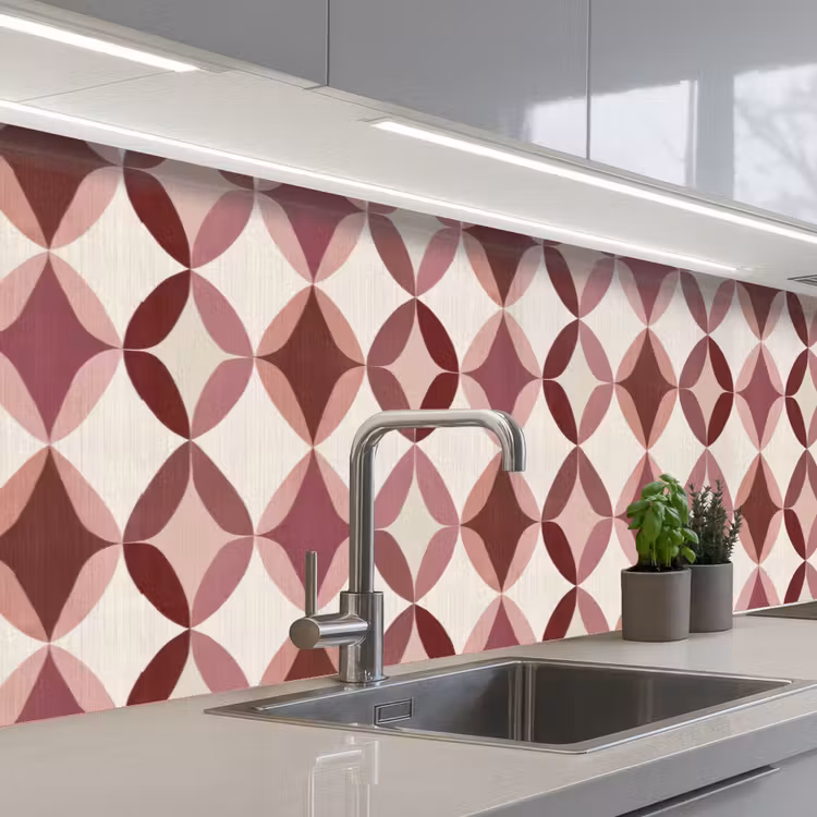 Keuken achterwand - Ovaal - Textuur - Roze — 2