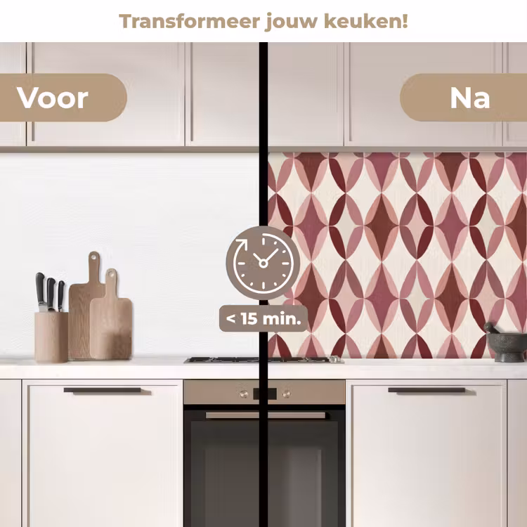Keuken achterwand - Ovaal - Textuur - Roze — 3