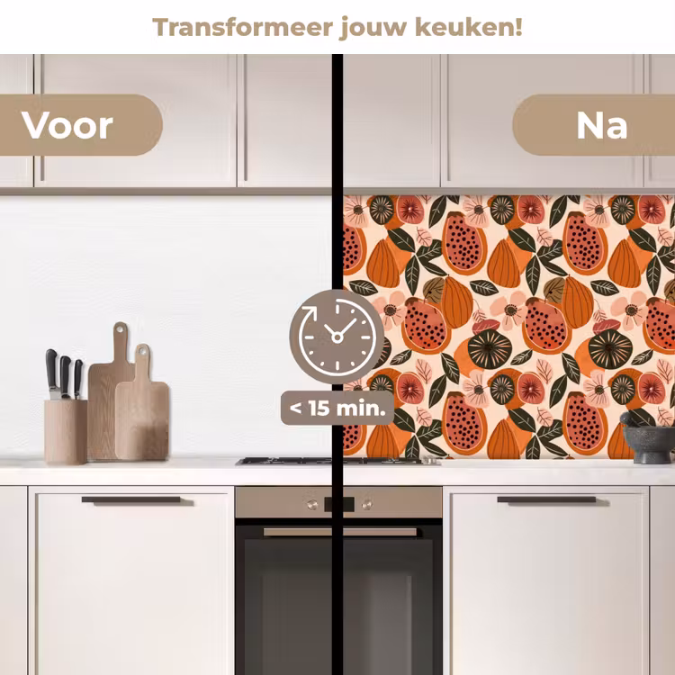 Keuken achterwand - Papaja - Bloesem - Oranje — 3